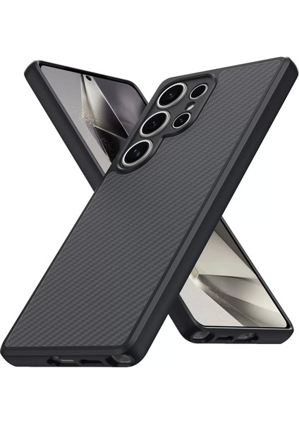 Samsung Galaxy S25 Ultra Kılıf Magsafe Şarj Özellikli Karbon Fiber Tasarımlı Elnino Ince Kapak