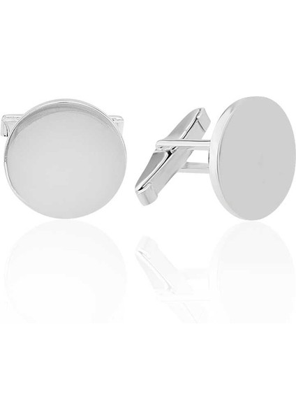 925 Ayar Gümüş Yuvarlak Kol Düğmesi