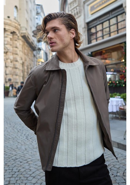 Erkek Su Geçirmez Mevsimlik Vizon Ceket Mont - 4015DNGR fırsatları