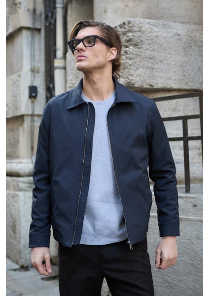 Erkek Su Geçirmez Mevsimlik Lacivert Ceket Mont - 4015DNGR modelleri