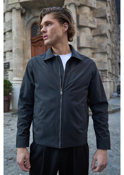 Erkek Su Geçirmez Mevsimlik Siyah Ceket Mont - 4015DNGR modelleri