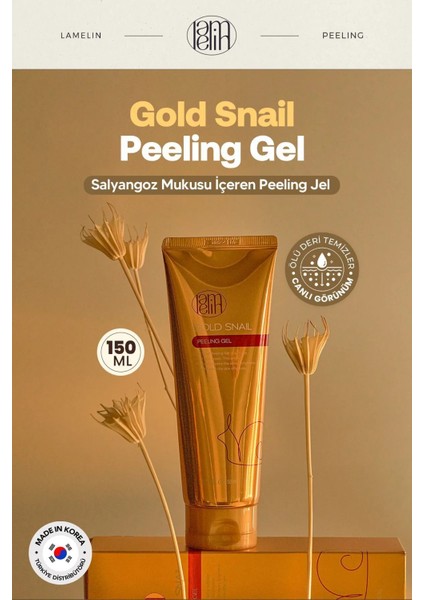 Salyangoz Mukus Özü İçeren Aydınlatıcı Peeling Jel Lamelin Gold Snail Peeling Gel 150 ml