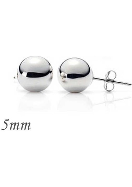 925 Ayar Gümüş Top Küpe - 5 mm fiyatları
