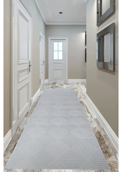 8359A Krem Bohem Modern Iskandinav Dokuma Halı Kesme Yolluk-Koridor-Antre-Yatak Odası-Mutfak-Hol