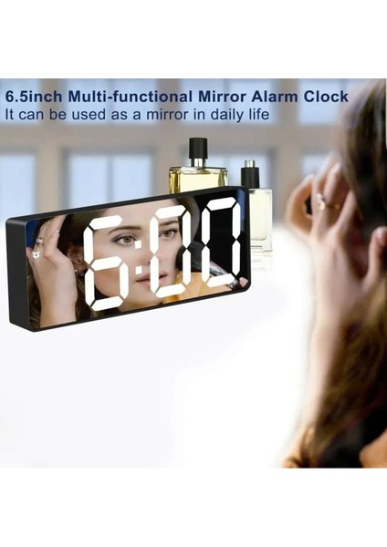 Alarm Takvimli Aynalı Termometre LED Dijital Modern Masa Saati indirimleri