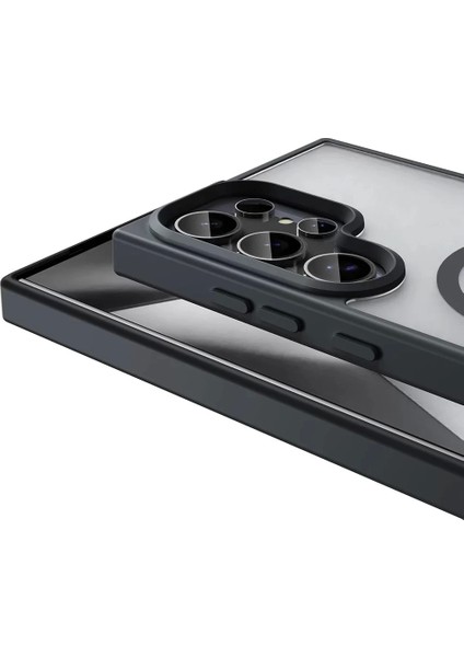 Samsung Galaxy S25 Ultra Kılıf Magsafe Şarj Özellikli Mat Arka Yüzey Sio Ser Sararmaz Kapak modelleri