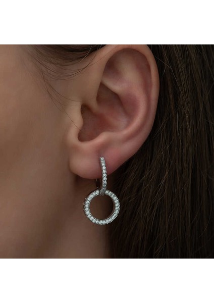 Gümüş Iç Içe Geçmiş Halka Bayan Küpe modelleri