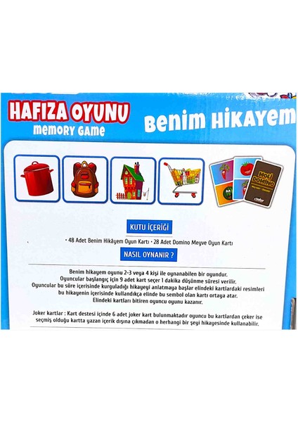Kendi Hikayeni Oluştur (Hafıza Oyunu) Benim Hikayem- ( 28 Kartlı Domino Meyve Oyunu Hediyeli)