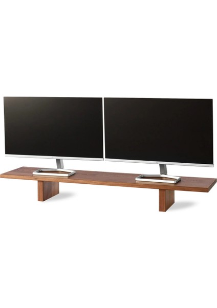 Woodrise Xl - Iki Monitör Için Geniş Ahşap Bilgisayar Standı, Monitör ve Ekran Yükseltici (90X19)