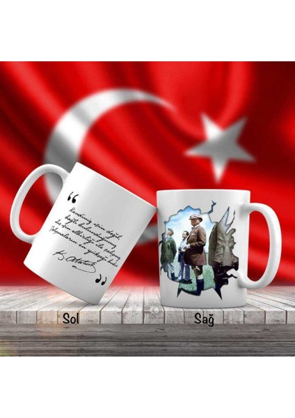 Asil Hediyelik Gezi -Keşif Yapan - Mustafa Kemal Atatürk - Atatürk'ün Sözleri -Kupa Bardak