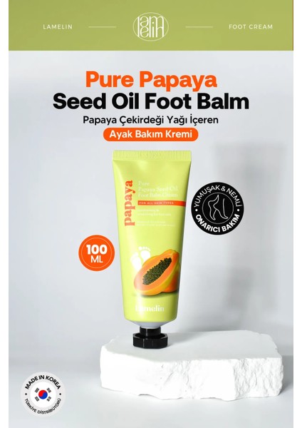Papaya Çekirdeği Yağı Içeren Ayak Bakım Kremi Lamelin Papaya Foot Balm Cream 100 ml