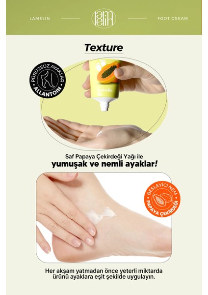 Papaya Çekirdeği Yağı Içeren Ayak Bakım Kremi Lamelin Papaya Foot Balm Cream 100 ml