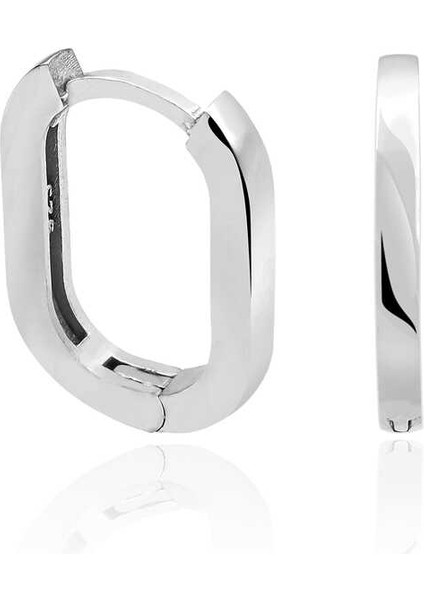 Gümüş Taşsız J Bayan Küpe