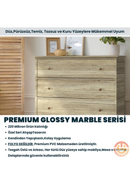 60×500 cm Kendinden Yapışkanlı Doğal Ahşap Dokulu Kaplama Kağıdı Mutfak Dolap Masa Duvar