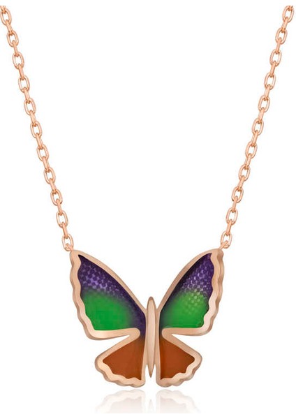 925 Ayar Gümüş Minimal Kelebek Bayan Gümüş Kolye