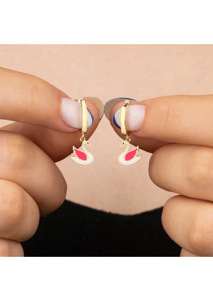 Gümüş Gold Kuğu Sallantılı Kadın Küpe fiyatları