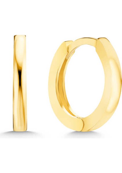 Gümüş Gold Halka Kadın Küpe