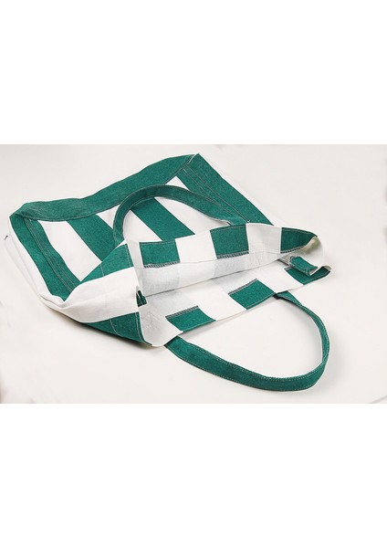 Kadın Kanvas 2 Cepli Günlük Renkli Plaj Omuz Çantası Yeşil modelleri