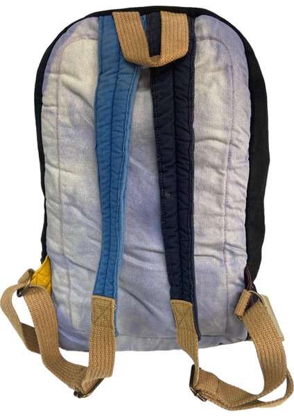 Old Cotton Tek Bölmeli Vintage Disayn Günlük Sırt Gezi Çantası Patchwork Komor 29X42CM