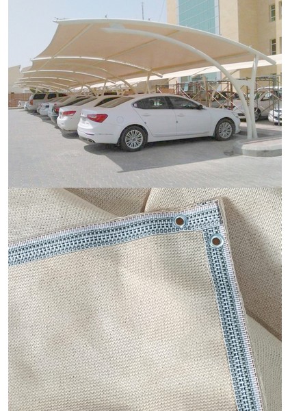 2 x 7 Metre Otopark Gölgelik File %95 Krem