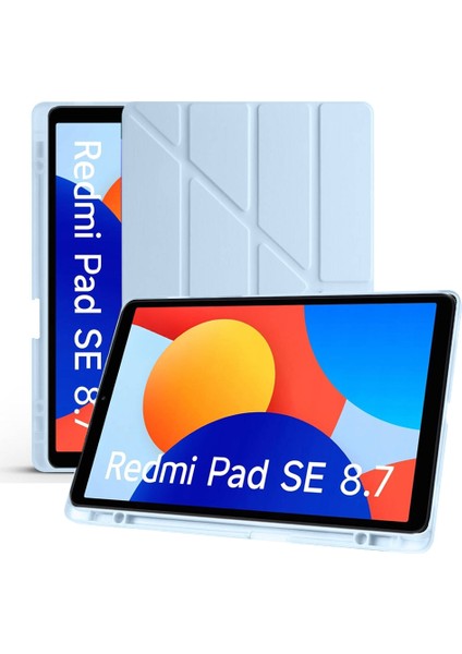 Xiaomi Redmi Pad Se 8.7 Inç Üçgen Katlanabilir Kalemlikli Dikey Standlı Akıllı Tablet Kılıfı