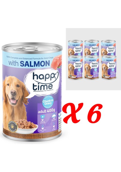Yetişkin Köpekler Için Somonlu Konserve 6X400 gr