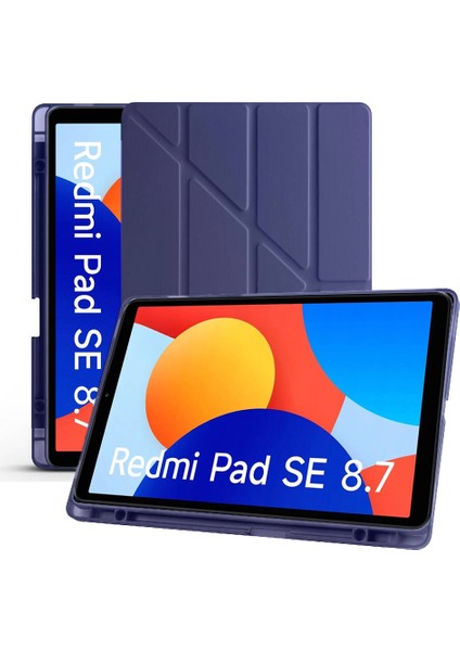 Xiaomi Redmi Pad Se 8.7 Inç Üçgen Katlanabilir Kalemlikli Dikey Standlı Akıllı Tablet Kılıfı
