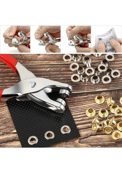 200 Adet Paslanmaz Çelik Çıtçıt ve Pense Seti Metal Çıt Çıt Makinesi