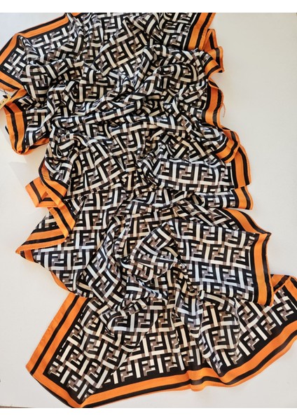 Vual Ipek Şal F Desen Siyah Turuncu fiyatları