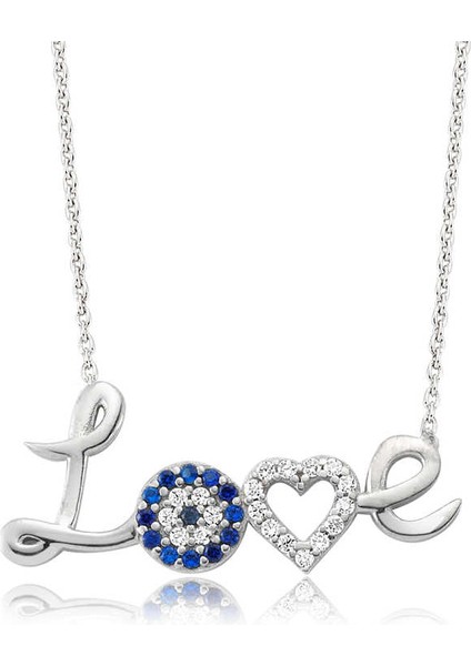 925 Ayar Gümüş Love Kadın Gümüş Kolye