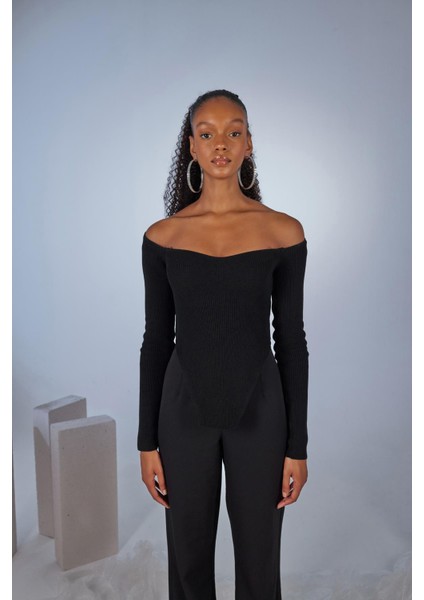 Uzun Kol Kalp Yaka Rolla Kazak modelleri