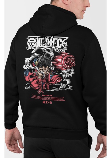 One Piece Luffy Snakeman Sırt Baskılı Kapüşonlu Sweatshirt, Unisex Oversize Anime Baskılı Hoodie modelleri