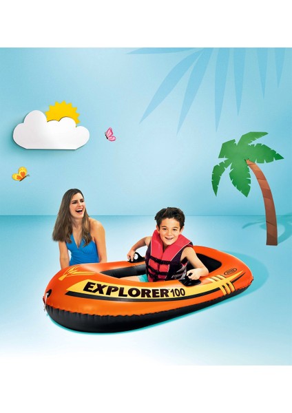 Şişme Binici Bot - Binici Bot Şişme - Deniz Botu - Havuz Botu - Çocuk Botu Explorer 100 - 147X84X36 Cm.
