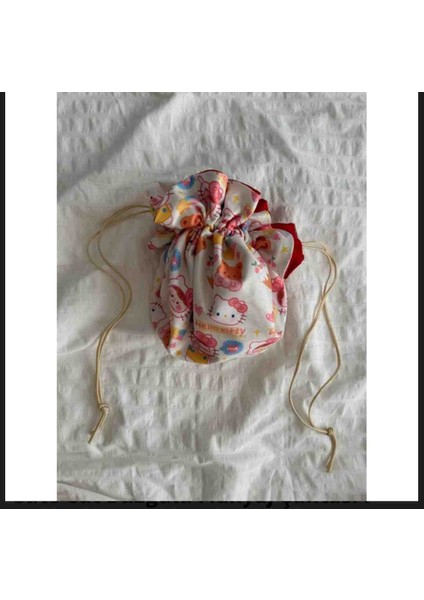 Cute Cat Büzgülü Makyaj Çantası