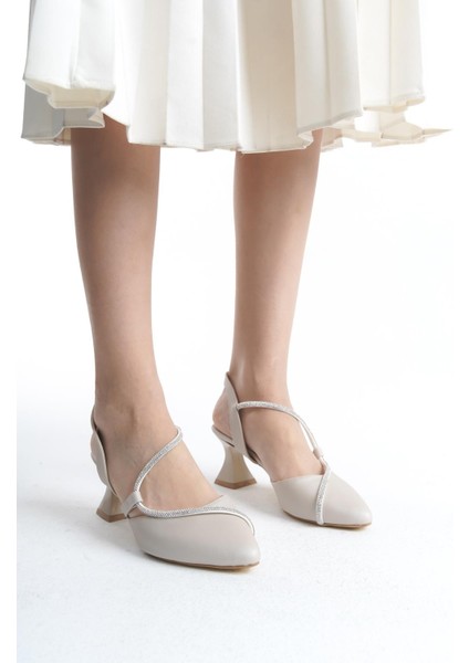 Ten Saten Taşlı Kısa Topuklu Kadın Ayakkabı indirimleri