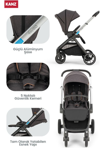 Easygo Bebek Arabası Siyah