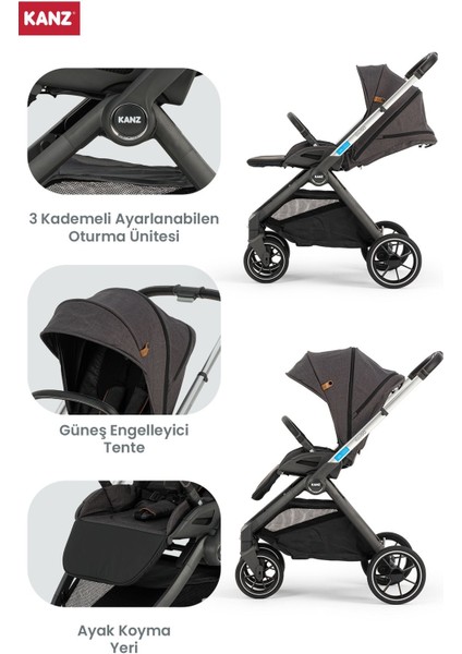 Easygo Bebek Arabası Siyah