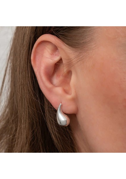 Gümüş Gözyaşı Damla Çivili Kadın Küpe fiyatları