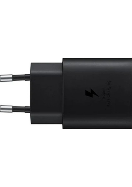 Samsung Type-C 25W Siyah Hızlı Şarj Aleti Başlık ve Kablo