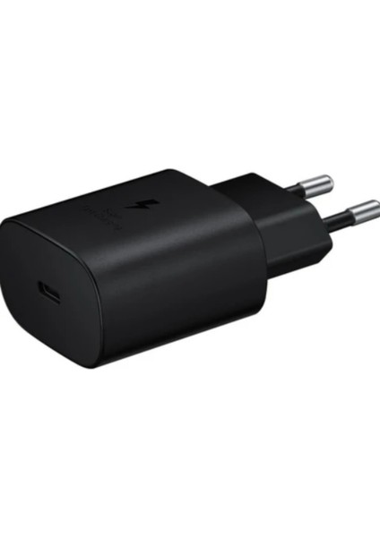 Samsung Type-C 25W Siyah Hızlı Şarj Aleti Başlık ve Kablo