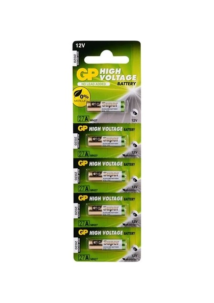 27A MN27 12V Alkalin Pil Kepenk Anahtar Pili Beşli Paket