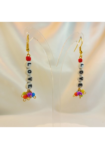 Handmade Kadın Love Harf Renkli Kum Boncuk Model Sallantılı Sevgili Arkadaşlık Best Frends Küpe fiyatları
