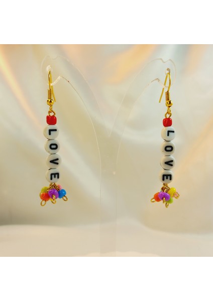 Handmade Kadın Love Harf Renkli Kum Boncuk Model Sallantılı Sevgili Arkadaşlık Best Frends Küpe fırsatları