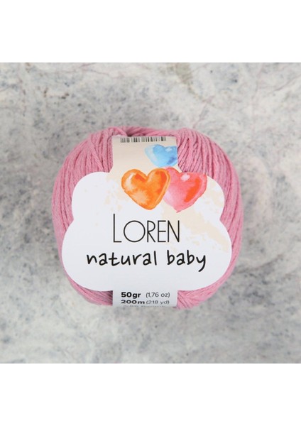 Loren Natural Baby Pembe El Örgü Ipi - R100