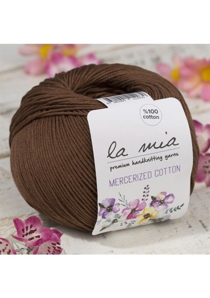 La Mia Mercerized Cotton Koyu Kahverengi El Örgü Ipi - 228 - 33579