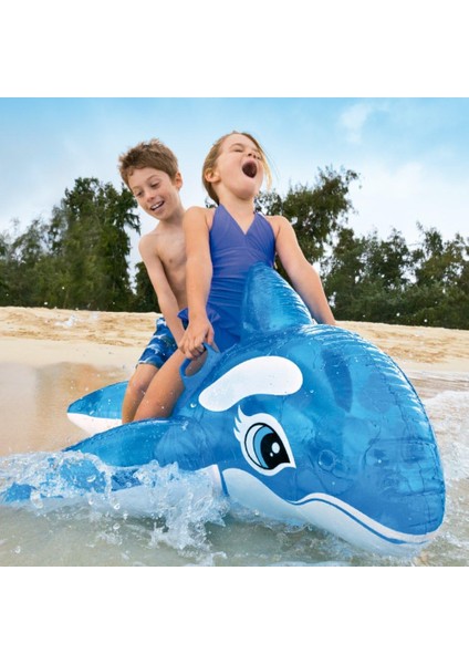Mavi Balina Binici - Çocuk Şişme Balina - Deniz Binici Balina - Havuz Binici Balina Whale 152X114 Cm. fırsatları