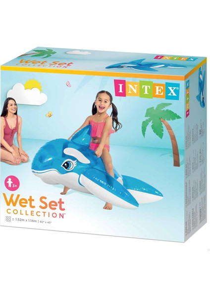 Mavi Balina Binici - Çocuk Şişme Balina - Deniz Binici Balina - Havuz Binici Balina Whale 152X114 Cm. indirimleri