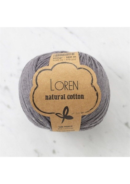 Loren Natural Cotton Antrasit El Örgü Ipi - R082 - 33899