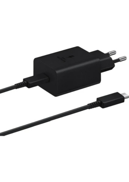 Samsung Type-C 45W Siyah Hızlı Şarj Aleti Başlık ve Kablo