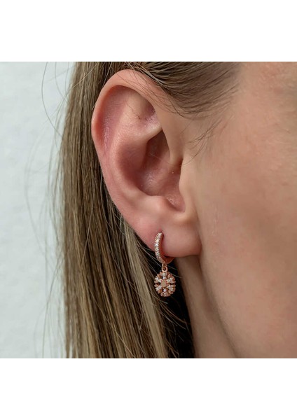 Gümüş Sallantılı Rose Kar Tanesi Kadın Küpe indirimleri